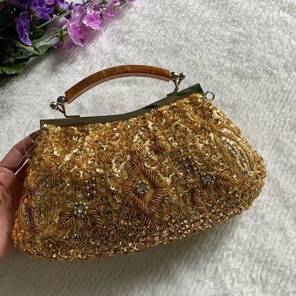 New Gorgeous Vintage bag with Sequins And Beads. Large evening bag. - Picture 6 of 8